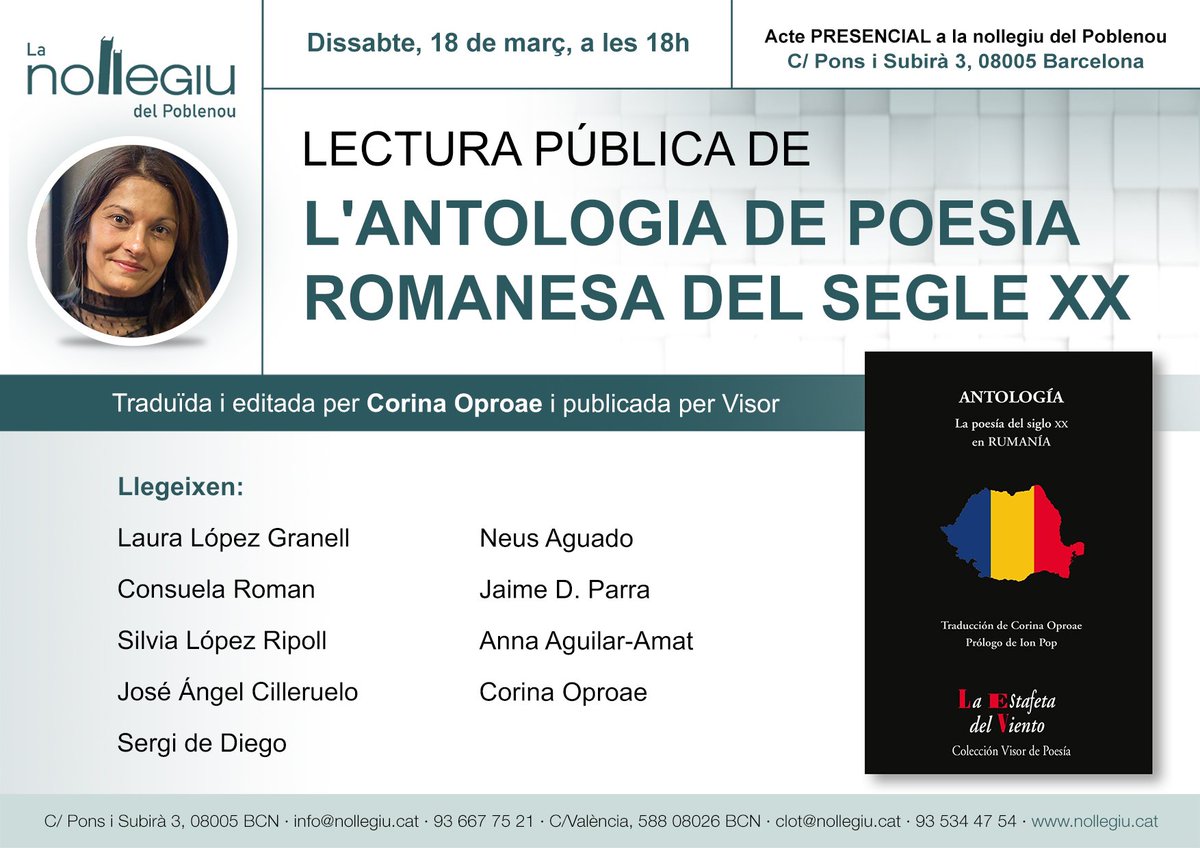 Nollegiu's tweet photo. La setmana vinent a les nollegiu, a més dels cursos  tindrem un cap de setmana d'activitat intensa amb @kriller71 @evohevohe @AnibalCristobo @CorinaOproae @VisorLibros @CharcaLiteraria 

Tot ho trobareu aquí: https://t.co/i7hQ9xLxBD https://t.co/NiBdzWHP0E