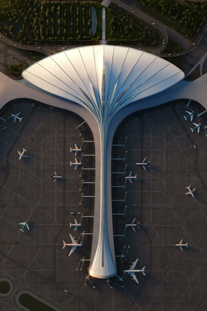 TheB1M's tweet image. This feather-inspired airport is set to be constructed in China - bit.ly/3jxuZGF #construction #architecture #infrastructure