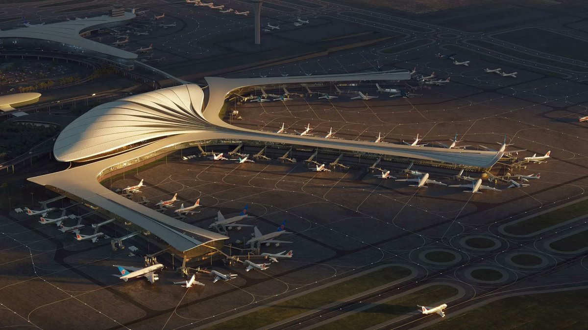 TheB1M's tweet image. This feather-inspired airport is set to be constructed in China - bit.ly/3jxuZGF #construction #architecture #infrastructure