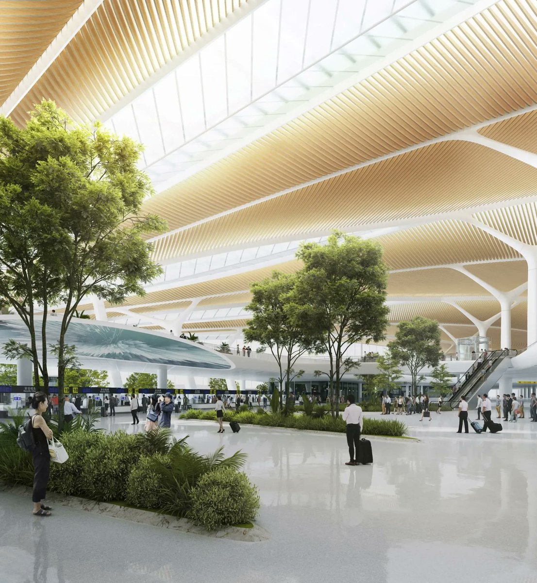 TheB1M's tweet image. This feather-inspired airport is set to be constructed in China - bit.ly/3jxuZGF #construction #architecture #infrastructure