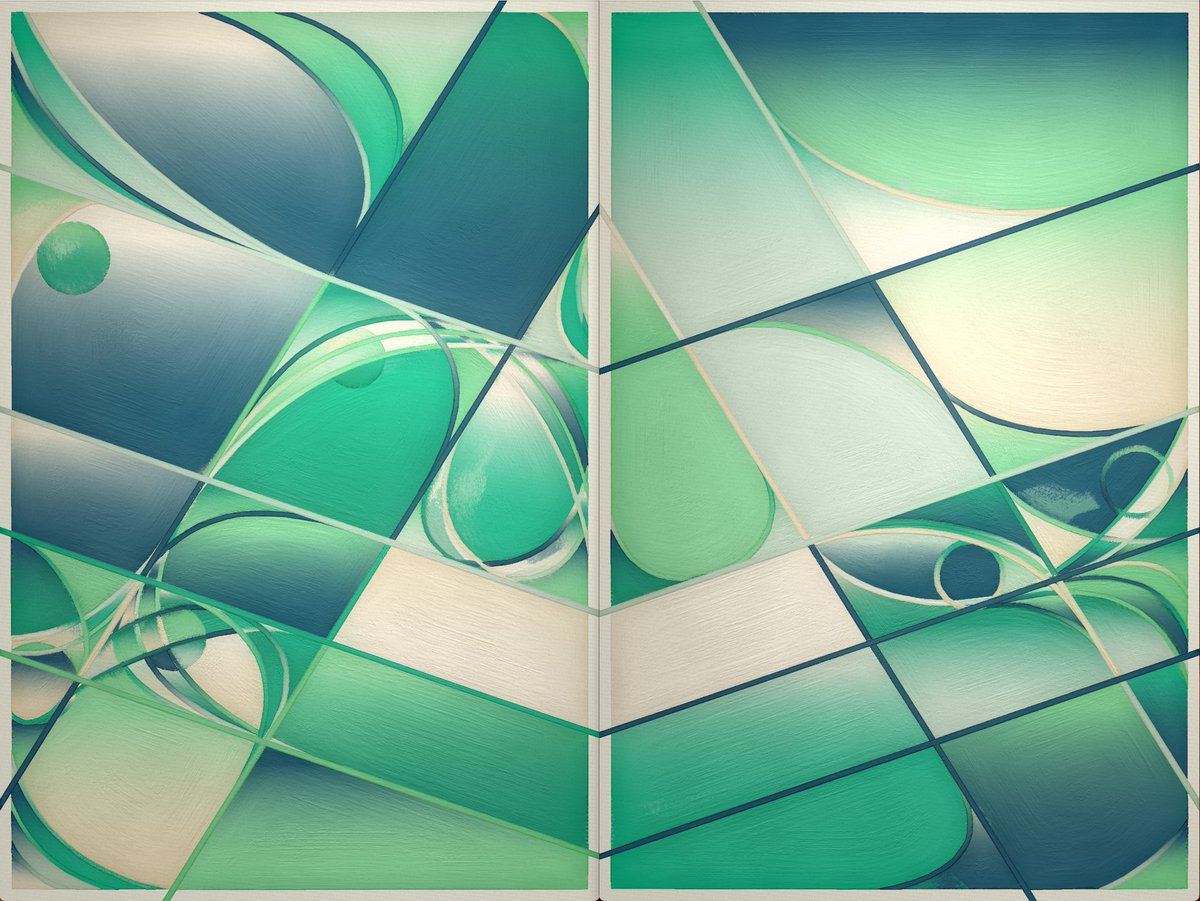 Completed the diptych at the <a href="/artblocks_io/">Art Blocks</a> x <a href="/brtmoments/">Bright Moments</a> in Venice.  Thank you <a href="/mpkoz/">Michael Kozlowski</a>, was great meeting you!