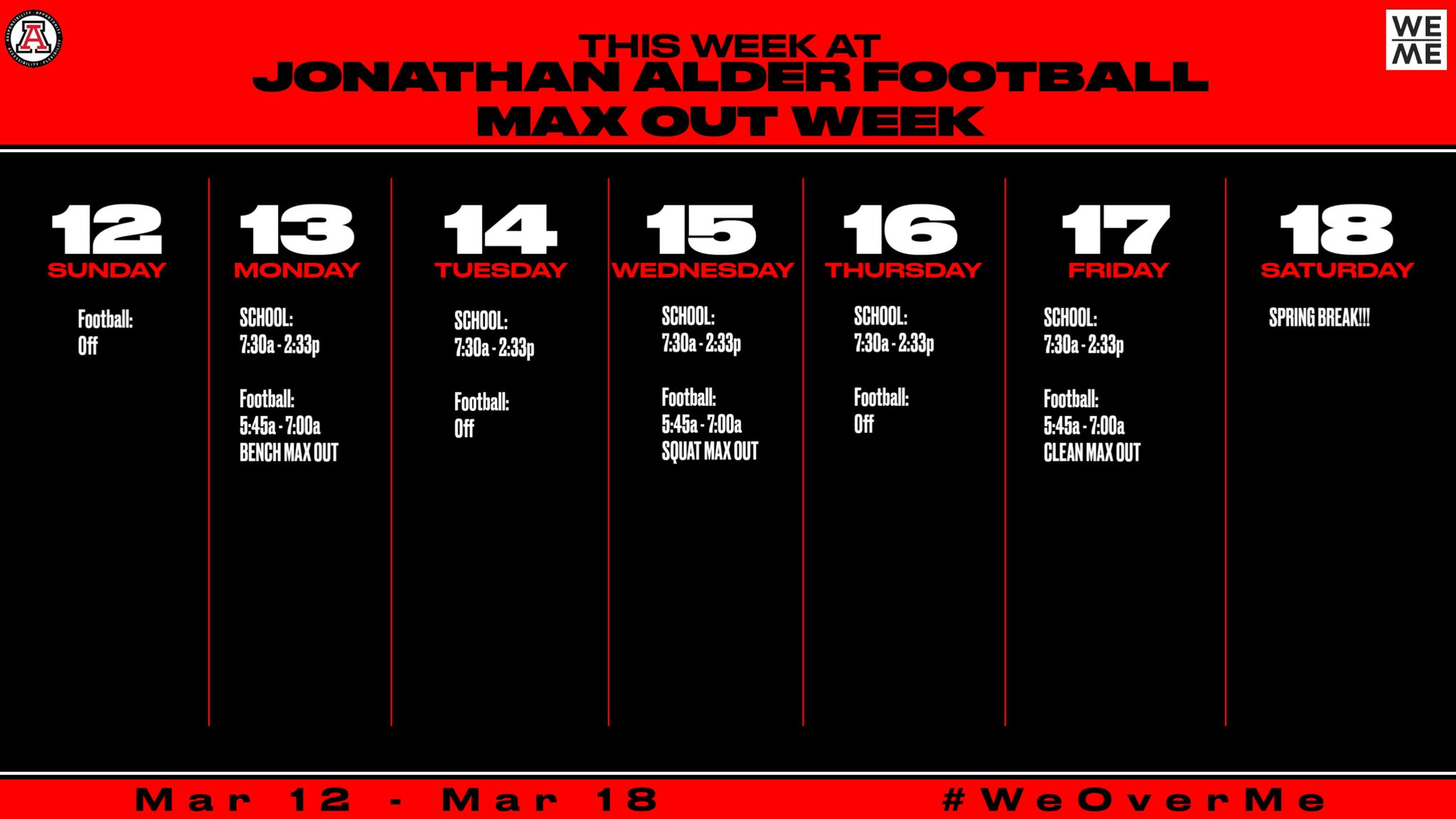 Jonathan Alder Football on Twitter "The time has come MAX OUT WEEK