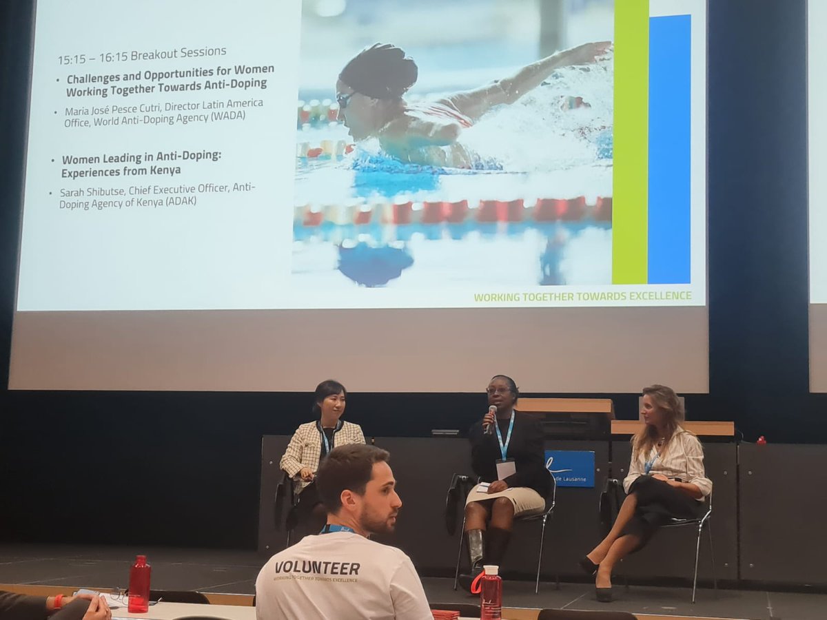 ADAKKENYA's tweet photo. ADAK CEO Ms. Sarah Shibutse makes a presentation (Women Leading in Anti-Doping - Experiences from Kenya) during the iNADO symposium at the University of Lausanne (UNIL) in Lausanne, Switzerland. Under the theme ‘Women &amp; Anti-Doping: Working Together Towards Excellence,’... https://t.co/5S99UtTTAX