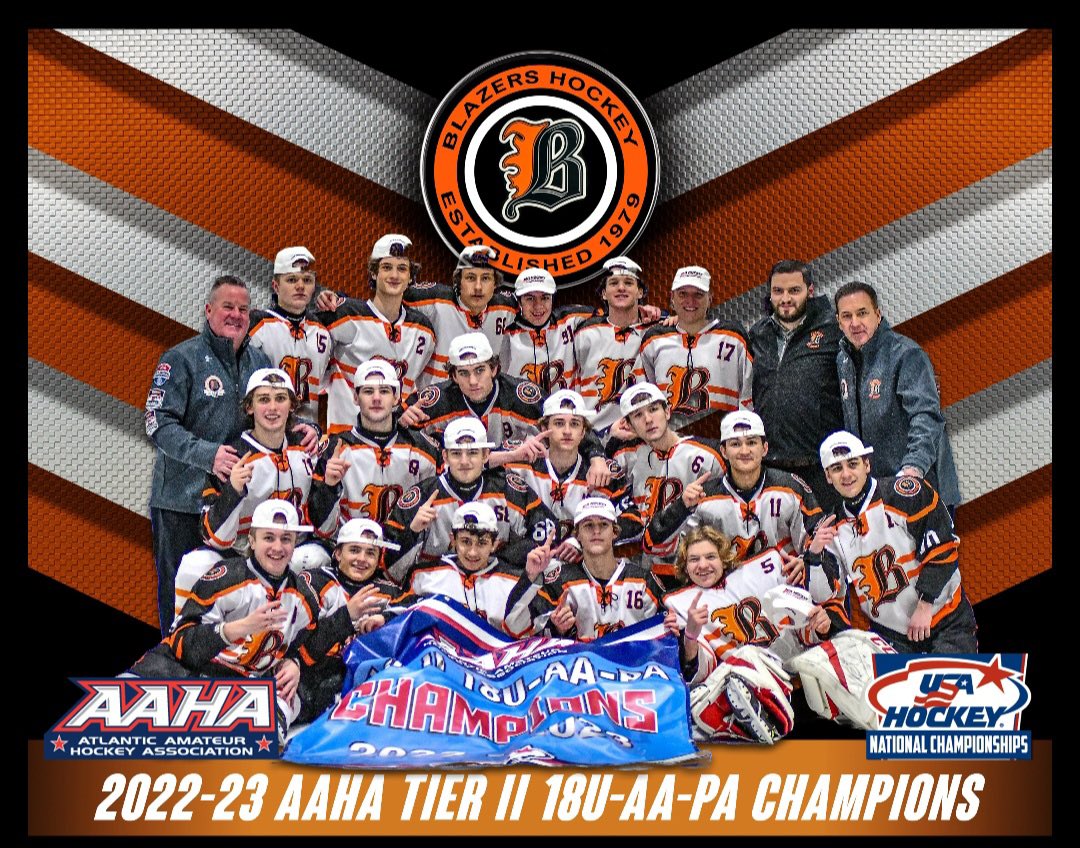 Congratulations to <a href="/Blazer_Hockey/">Blazers Ice Hockey</a> on being the Tier II 18U AA <a href="/AtlanticDistr/">Atlantic District</a> Champions!!