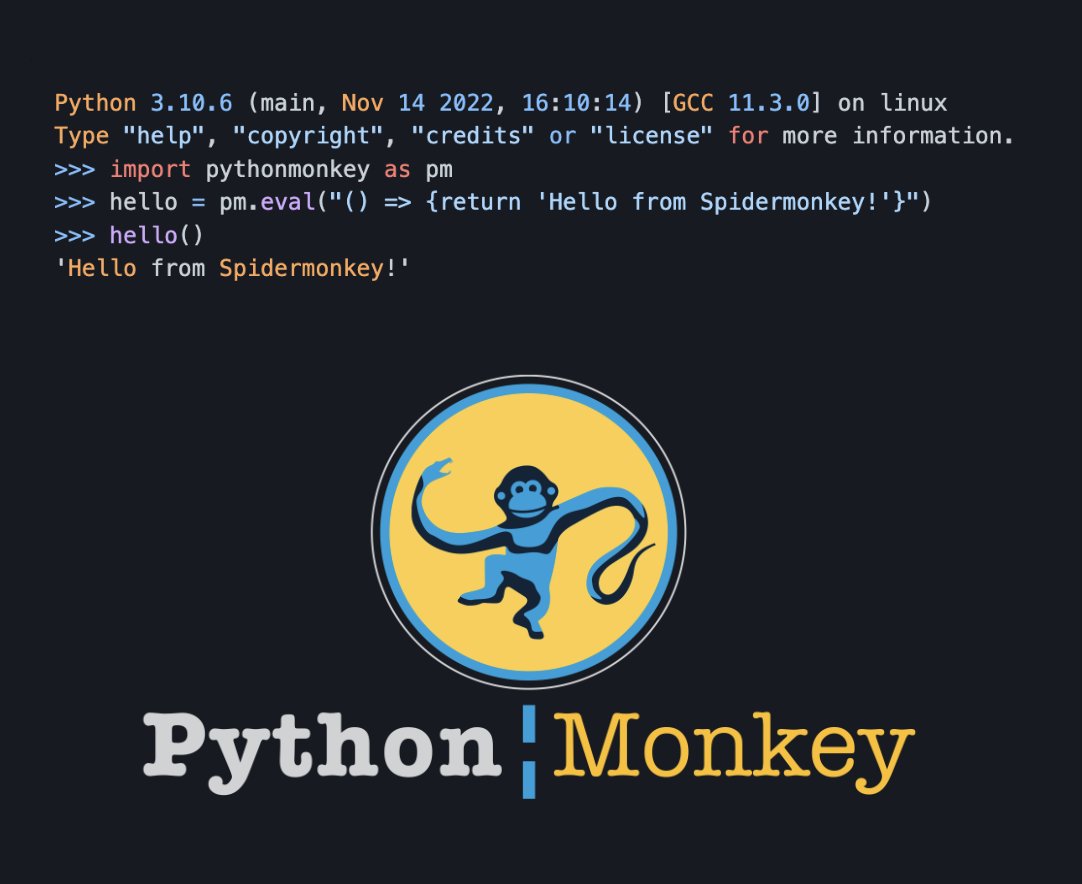 DistributiveNet's tweet image. Hello world, #pythonmonkey style.
A melding of #javascript and Python, achieved by embedding a SpiderMonkey runtime in the Python VM. Soon it should be possible to share data, functions, events, etc, across runtimes.
Github: github.com/Distributive-N…