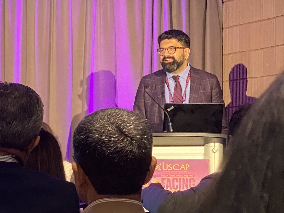 @KMirza not only superb educator, also great hematopathologist lecturing at #PSAP #USCAP23 He makes @loyolapathology proud