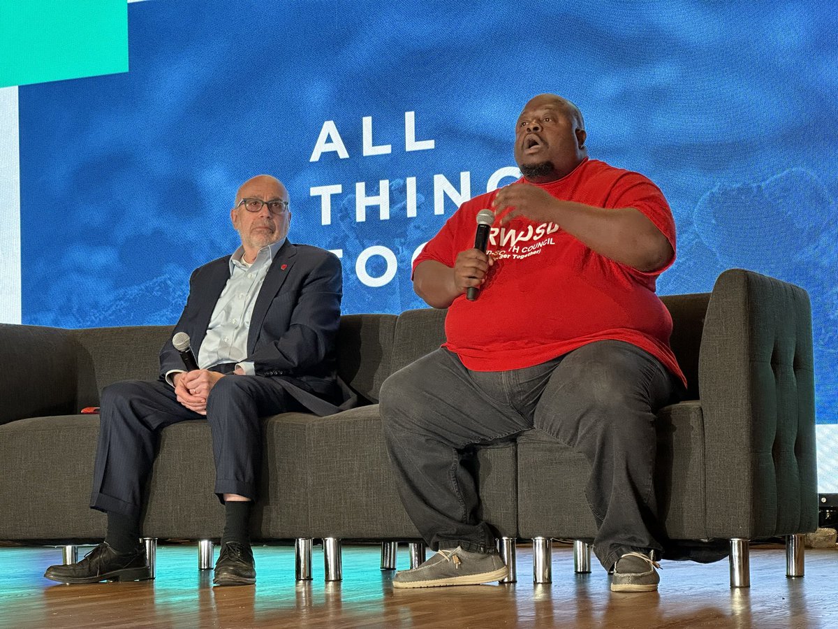 RWDSU's tweet photo. “If somebody doesn’t stand up and say something nothing happens. The morning after that @Forbes story by @chloesorvino the company was magically handing out PPE. Speaking out works it holds the company accountable but it’s intimidating!” - @BigMikeUnion1 #sxsw #foodtank https://t.co/OYEyh3xdjl
