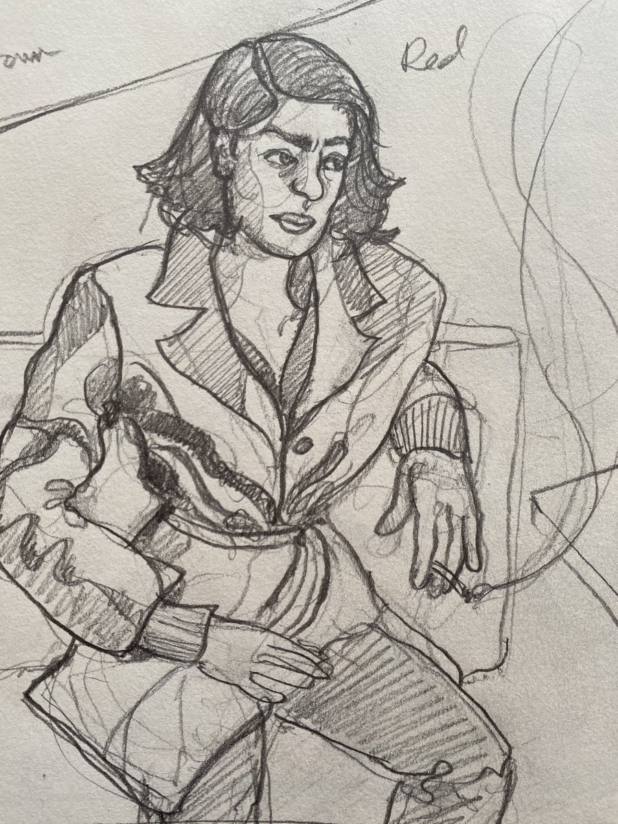 AniaHobson's tweet photo. ‘Leather Jacket’ along with some other preliminary sketches #suffolk #london https://t.co/TU49j46Avz