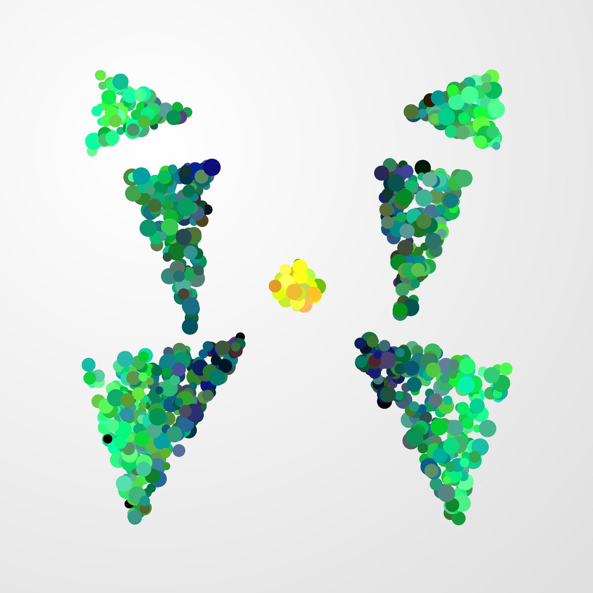 CandyViz's tweet photo. Update on @dotmapswtf 
DotMaps was a project I created over a year ago originally as a 1/1 art project that explores what could be done on eth with SVGs.  I hit some early roadblocks with the limits of solidity and deploying them to mainnet as a fully on-chain project but I still really loved the art that was created by the solidity code so I decided to release the resulting art as images using manifold.  Now with the emergence of ordinals I am exploring the possibility of releasing dotmaps as an ordinal collection using the patterns established by @OnChainMonkey for collections and provenance in inscriptions.  Excited to see how this all plays out using both eth and btc chains to their fullest potential.
