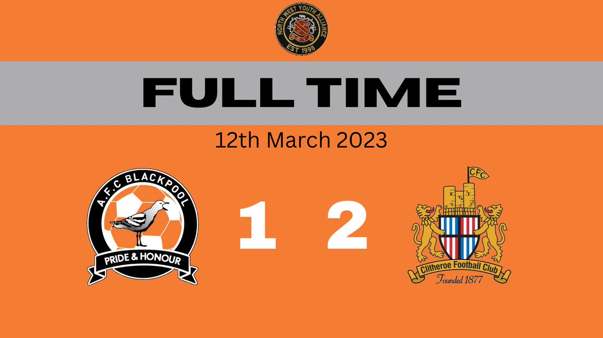 Full time down at Jepson way, but the mechs couldn’t quite finish any of their attempts, well done to <a href="/ClitheroeFCU18/">Clitheroe FC U18’s</a> on their win #upthemechs