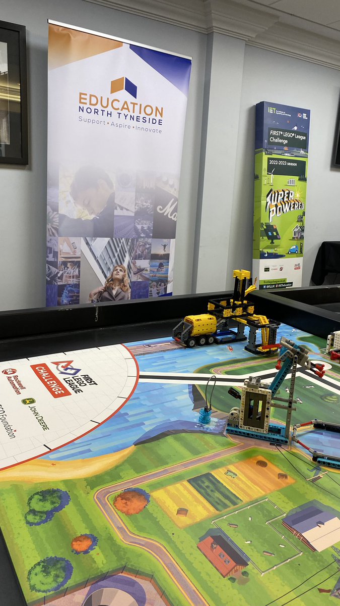 TeachICT_NT's tweet photo. We are all set up at @Village_Hotels Newcastle for a whole week of @FLLUK #Superpowered Challenge tournaments, and we are sooooo excited! Can’t wait to see all our amazing teams in action and meet all our fantastic volunteers. @sageuk @educationnortht @awscloud @Getech_Schools https://t.co/LyqO72Z5ds