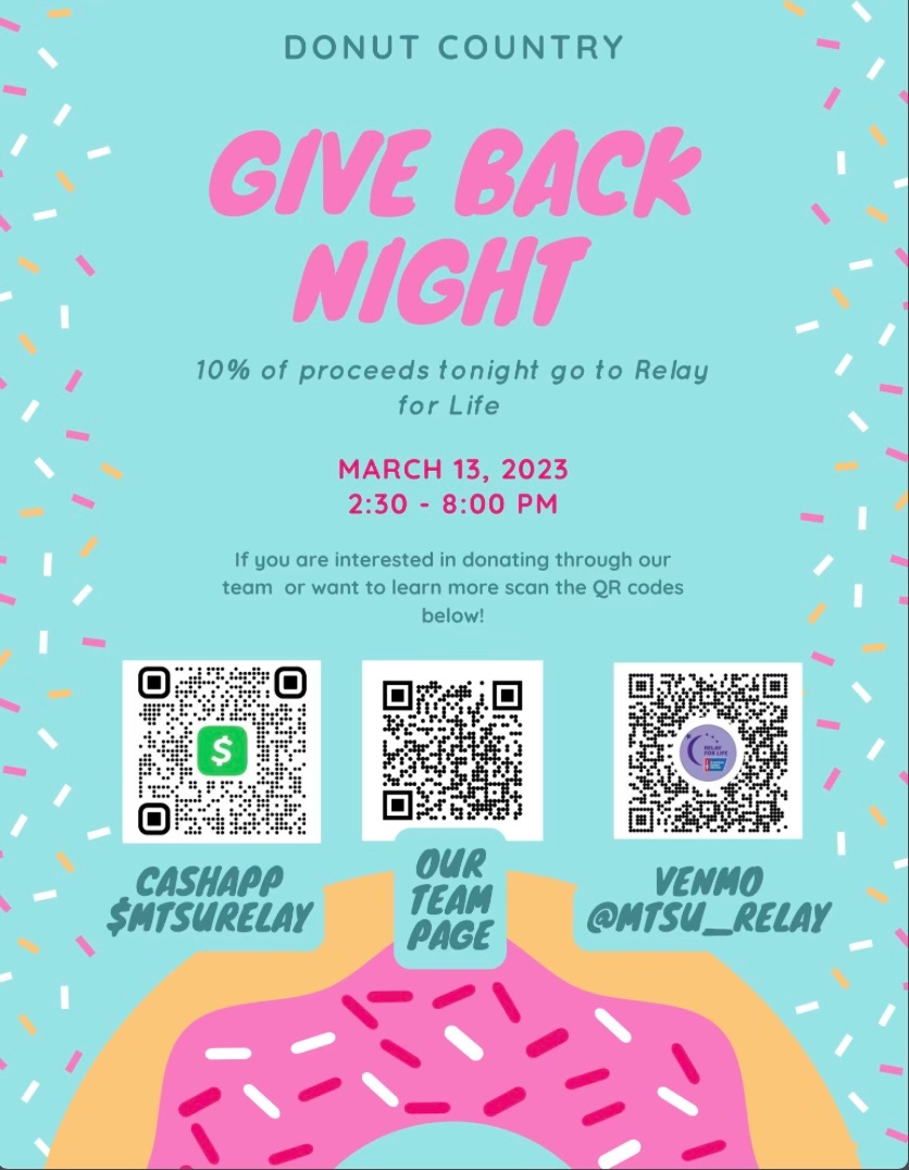 mtsu_relay's tweet photo. Give back night, Join us on our upcoming event. https://t.co/rBoPgP8Sq0
