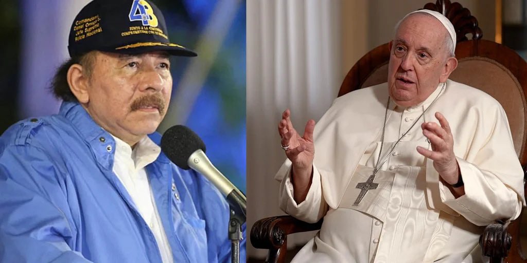 Adela_Micha's tweet photo. 🚨 #ÚltimaHora | Medios locales reportan que el régimen de Daniel Ortega en #Nicaragua acaba de romper relaciones con el Vaticano luego de que el Papa Francisco declaró que era una "dictadura grosera" la situación en ese país. https://t.co/bCUHaeTNtC