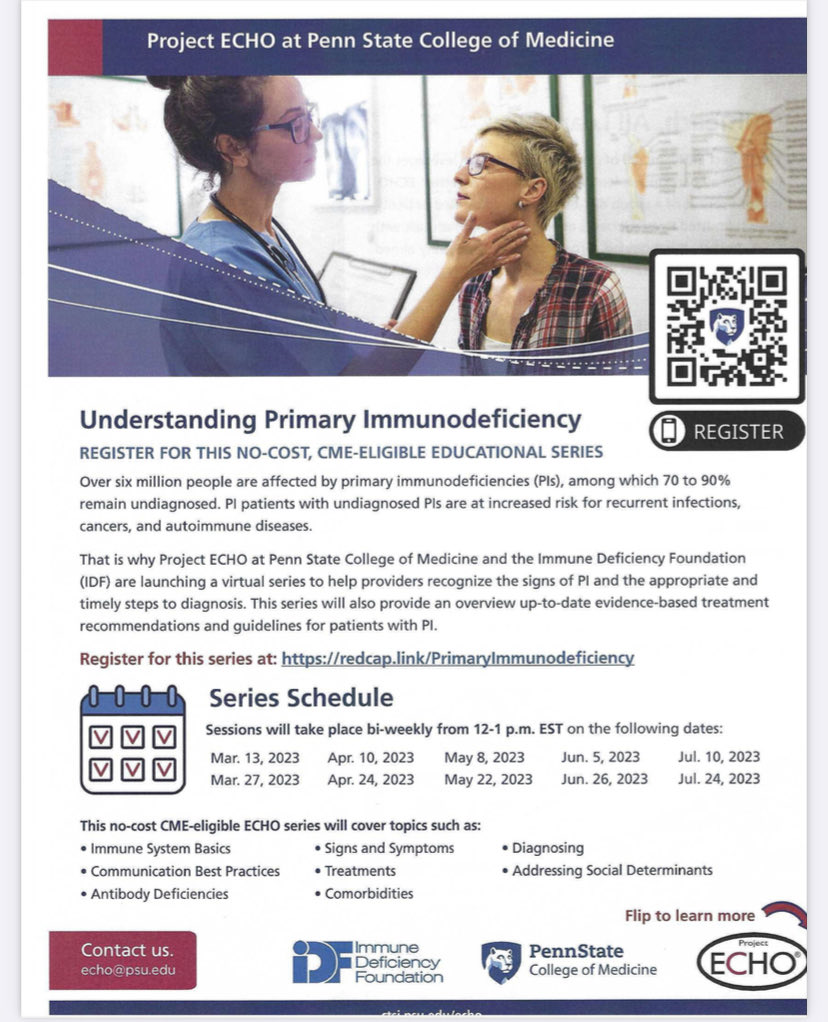 Want to learn more about caring for patients with primary immune disorders? Check out this free CME series primaryimmune.org/clinician-educ… ⁦⁦<a href="/IDFCommunity/">HOLDING NAME TO PREVENT ABUSE</a>⁩ ⁦<a href="/nicerconsortium/">nicerconsortium</a>⁩ ⁦⁦<a href="/RaceForImm/">Race For Immunology</a>⁩