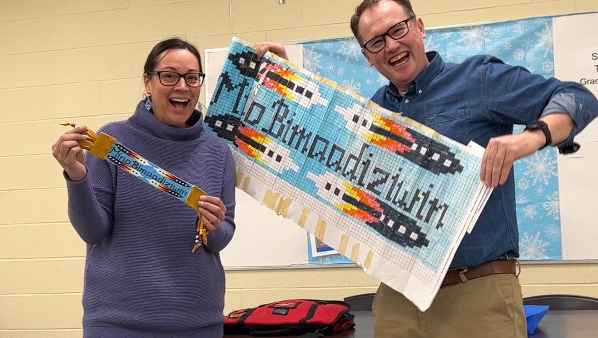 AnikaCheyenne's tweet photo. @MikeFitz157 @FellowesHighSch @EganvilleDPS @ruralchristina @CLevesque24 @megleach55 @ruthbeatty11 @coding_lynx What a gift this work is. The collaboration, community, &amp; reciprocity is what it’s all abt
The incredible mathematical learning through Indigenous design and technology as the common denominator is a bonus #IKMath 
This gift 4 our #MinoB bundle will be so cherished @MikeFitz157 https://t.co/t5g0nxiH4k