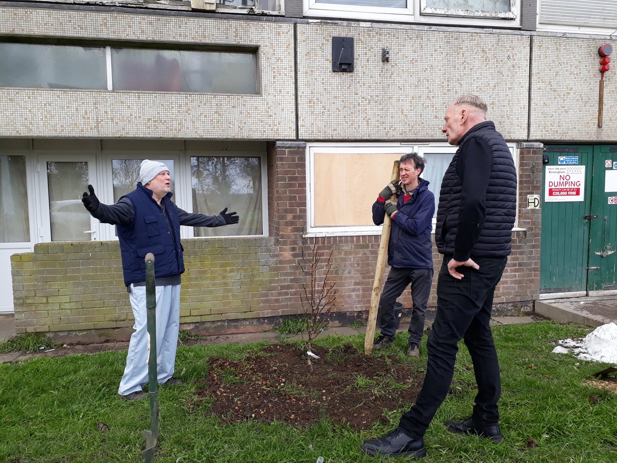 fruitnutvillage's tweet photo. We've been working hard at #BritfordOrchard #Maypole today. 14 trees now growing there. #PlantATreeIn23. #FruitAndNutVillage #DruidsHeath.  #AnnieElizabethApple #PennyCherry #Cherrycot #Gage #ConcordePear https://t.co/sXvKlaoUyt