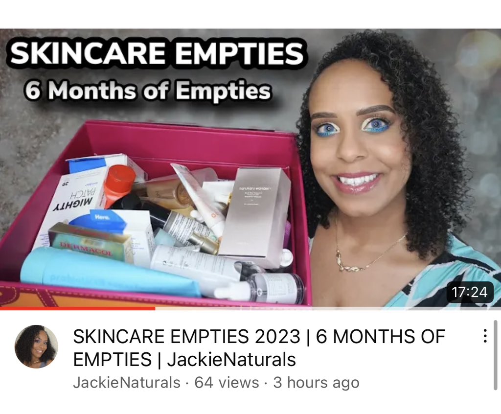 🚨NEW VIDEO🚨LET’S TALK TRASH!!! SKINCARE EMPTIES AFTER COLLECTING THEM FOR 6 MONTHS IS ON MY CHANNEL!!! CHECK IT OUT NOW TO SEE MY FAVES & FAILS👆🏼👆🏼👆🏼 

WATCH NOW: youtu.be/vzw40fAgk5w

#empties #skincareempties #skincare #letstalktrash #youtuber #jackienaturals