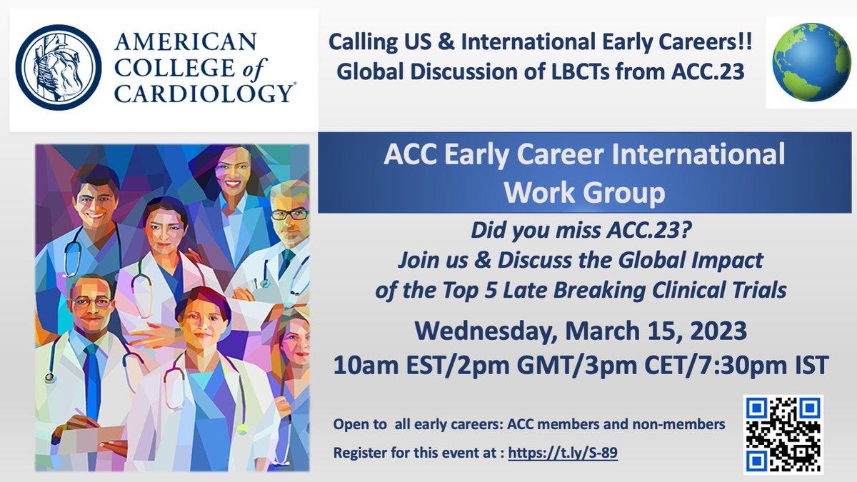 Missed #ACC23?😯

👉Join🧠international #ACCEarlyCareer+discuss
🌍impact of🔝5🔥LBC-Trials

📆We, March 15, 10am EST/3pm CET
🆓Register now: t.ly/S-89 
👀3 days left!

🌟@ACCinTouch #ACCFIT