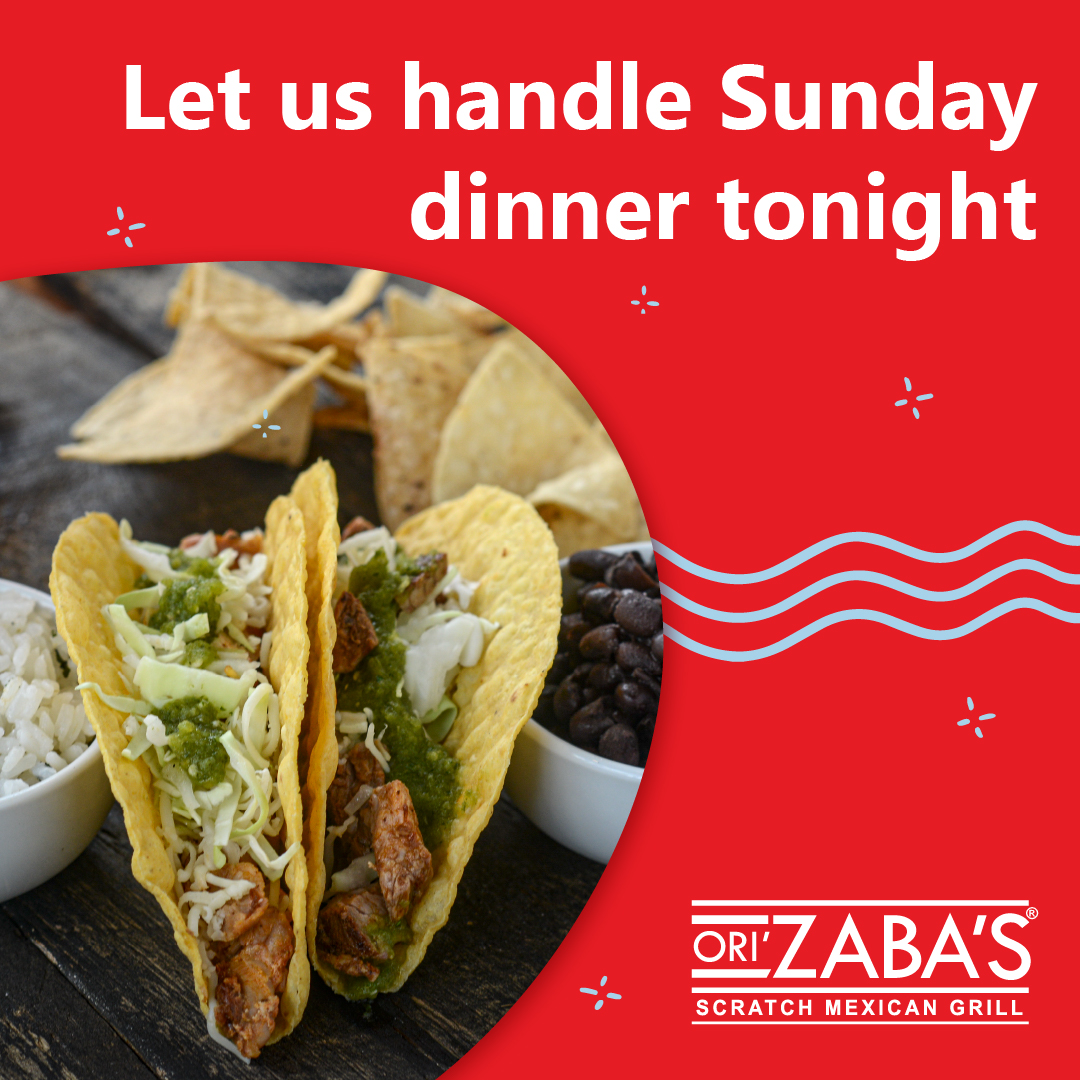 Give yourself a day off and let us handle Sunday dinner tonight. 😉 When mom and dad are happy, everybody's happy! bit.ly/3IoaceP 

#KidsEatFree #KidsEatHealthy #FamilySundays #SundayFunDay #HechoFresco #OriZabas