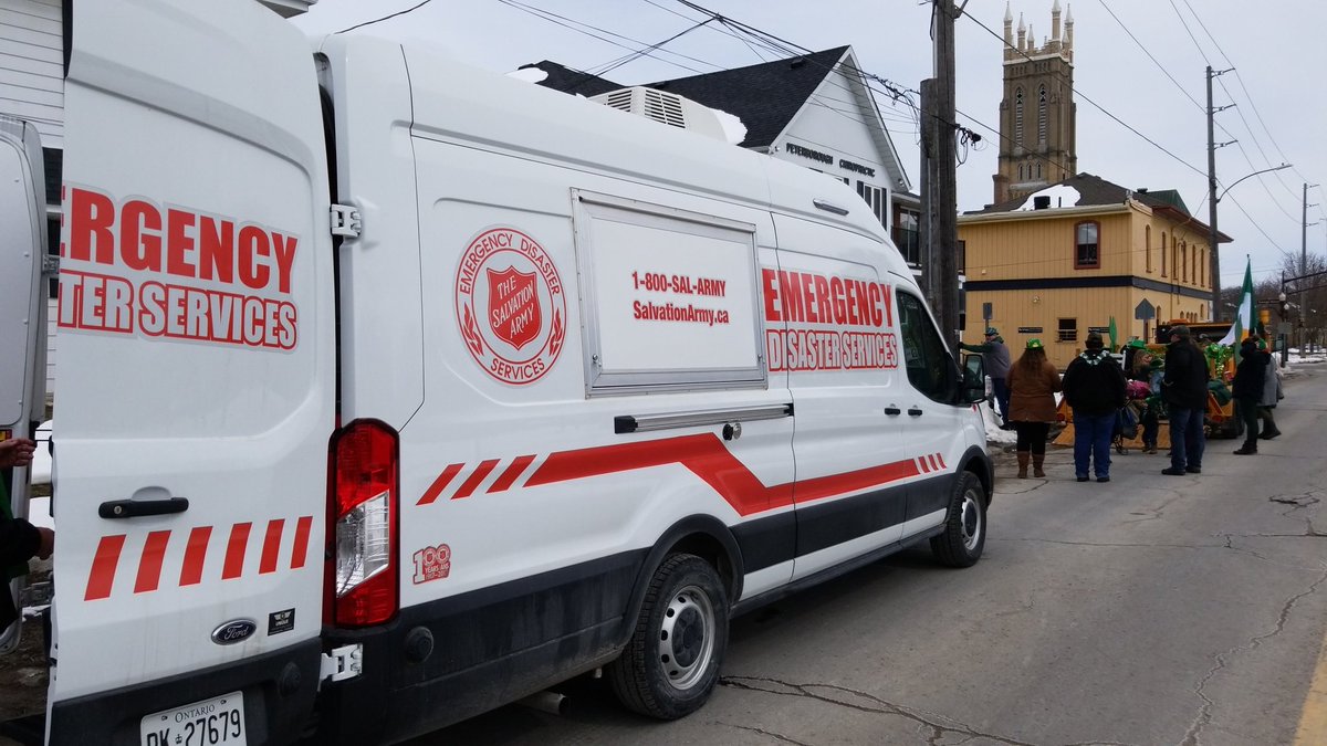 Getting ready for the #Ptbo #StPatricksDayParade. @Salvationist #GivingHopeToday #TheHandOfGodInTheHeartOfTheCity