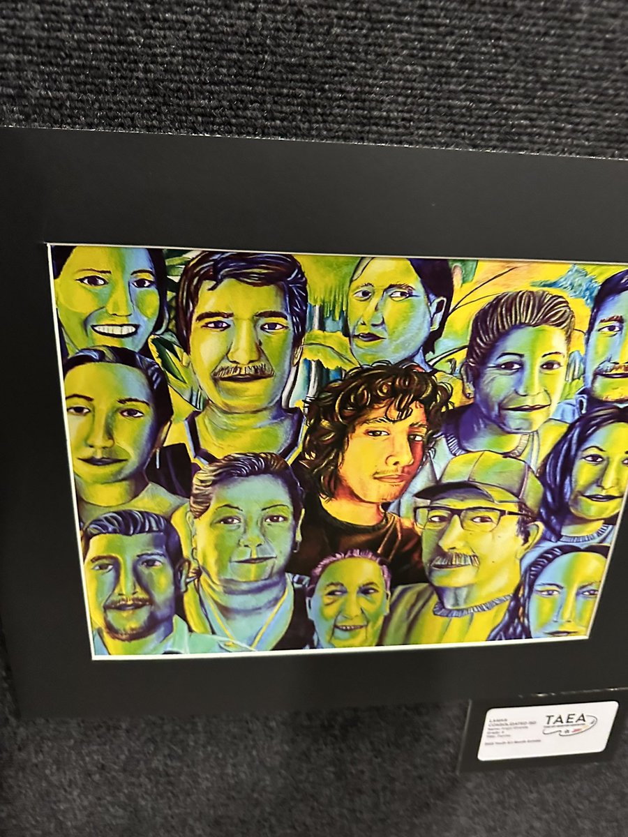 Terry_Rangers's tweet photo. Terry HS freshman, Angel Miranda, was recognized Sunday morning at the @TxArtsEd Youth Art Month Exhibition Reception in Austin, Texas: Miranda’s art teacher, Ms. Hansen, Principal @BKRoberson2, and Area Supt. @WayneMorren was in attendance to honor him. #txYAM23 @LamarCISD https://t.co/EqO1MzHC3H
