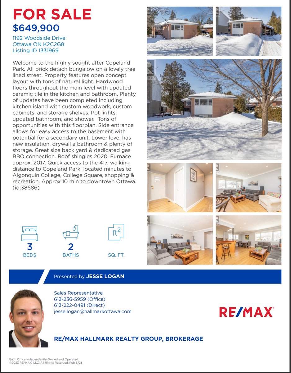 jessejlogan's tweet photo. Just Listed Ottawa! Reach out for any inquiries! #Realtor #ottawarealestate #Ottawarealtor https://t.co/qFdxgBgT4Y