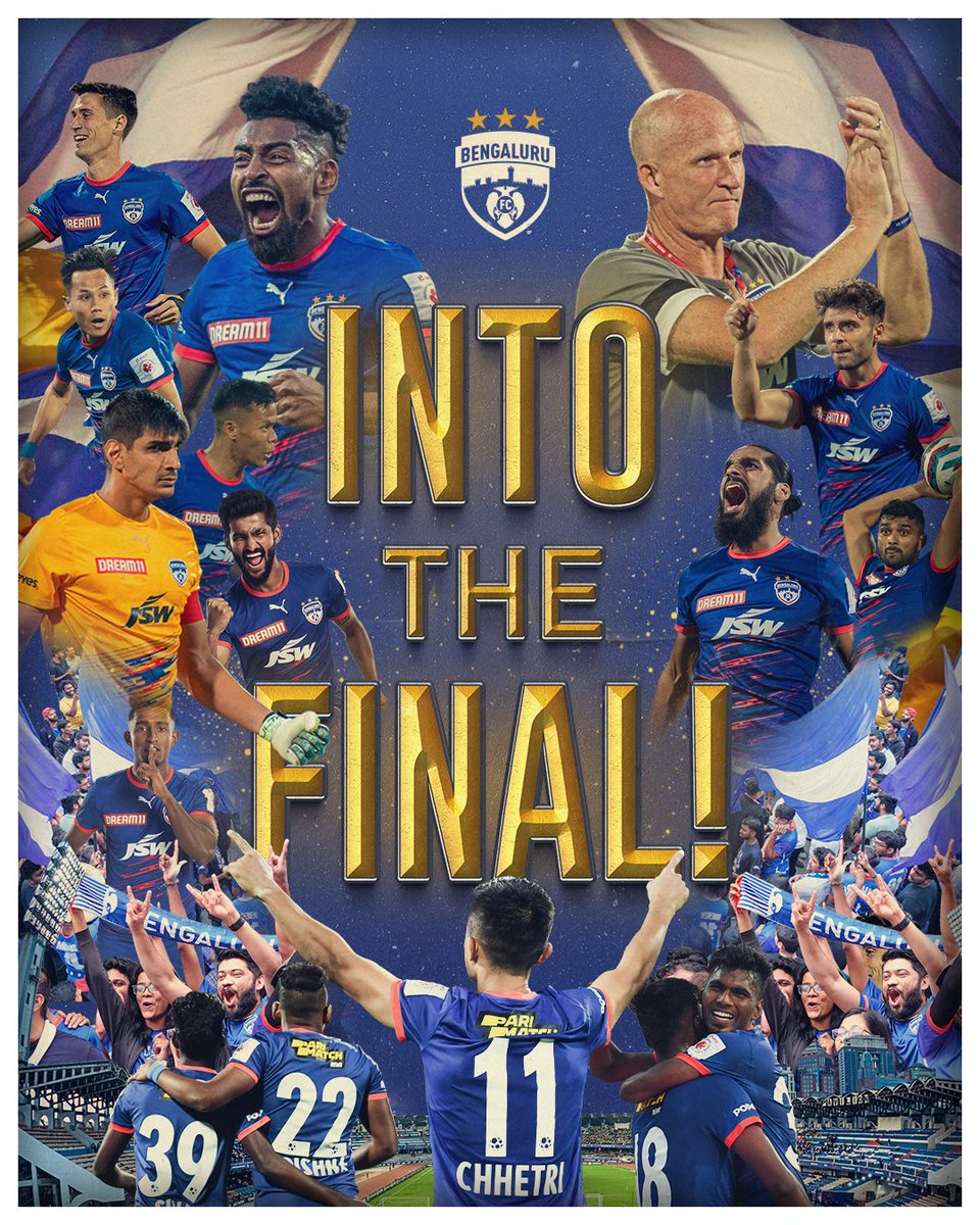 bengalurufc's tweet photo. Bengaluru, pack your bags as we're off to another #HeroISL final! ⚡

#WeAreBFC #NothingLikeIt https://t.co/VSMgCAtV0j