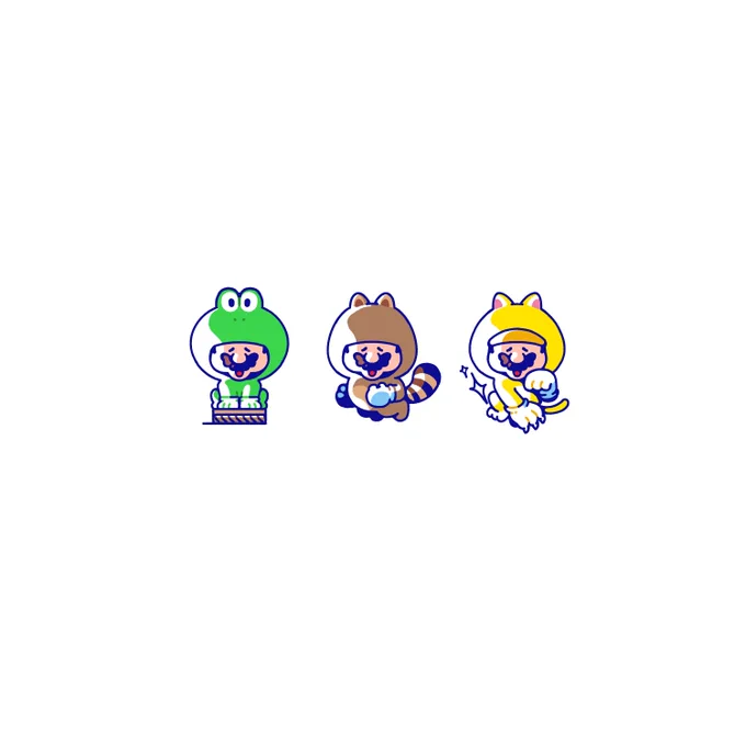 Frog, Tanooki, Cat 