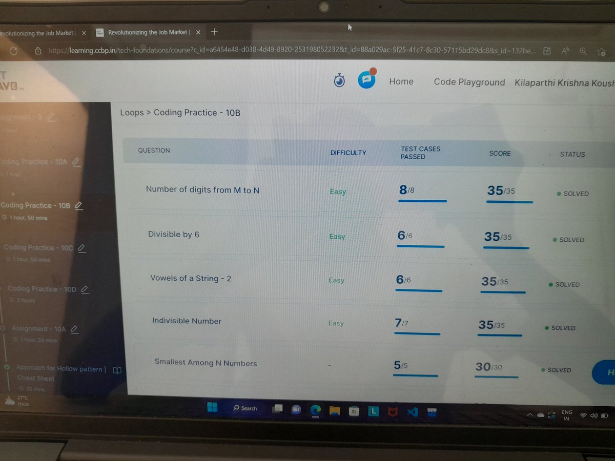 ap22110011257's tweet image. I&apos;ve completing my coding challenges
#NxtWave
#onehourofcode