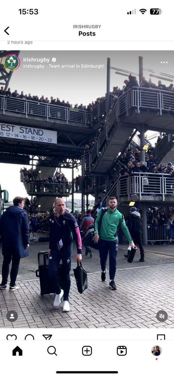 Arriving at @BTMurrayfield ☘️ #SCOvIRE #PeliStorm #PeliCase