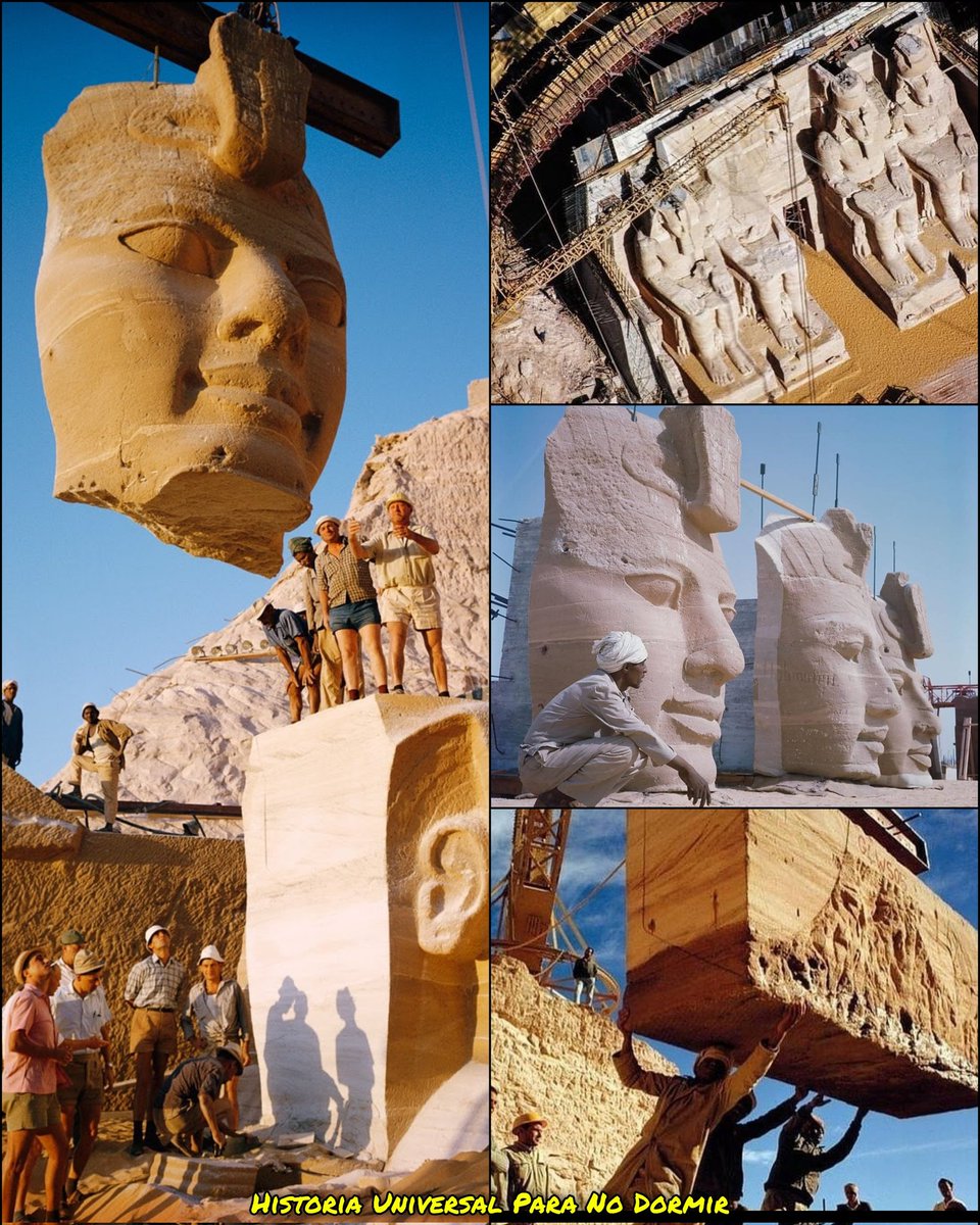 HUniversal_PND's tweet photo. 👷‍♂️ Reubicación del Templo de Abu Simbel 🏗️

En 1959, el gobierno egipcio solicitó ayuda a la UNESCO para trasladar los magníficos templos de Abu Simbel a raíz de la construcción de la Presa de Asuán que inundaría toda su ubicación original.

#egipto #abusimbel #ingenieria #fotos https://t.co/gz2ntkNLi8