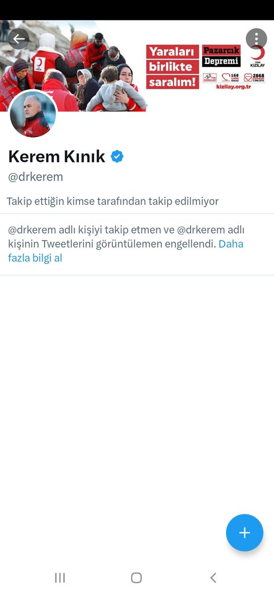 Aşağıdaki Şahıs Beni Engellemiş.
Bu da Benim İçin Madalyadır!
Kerem Kınık İstifa Edecek mi?
#DepremiUnutmaUnutturma
#AKPyeOyYok
#ABOHerkesinSorunudur
#EmeklilikteYaşaTakıIanIar
#EmekliMaaşındaAKPyeTakılanlar