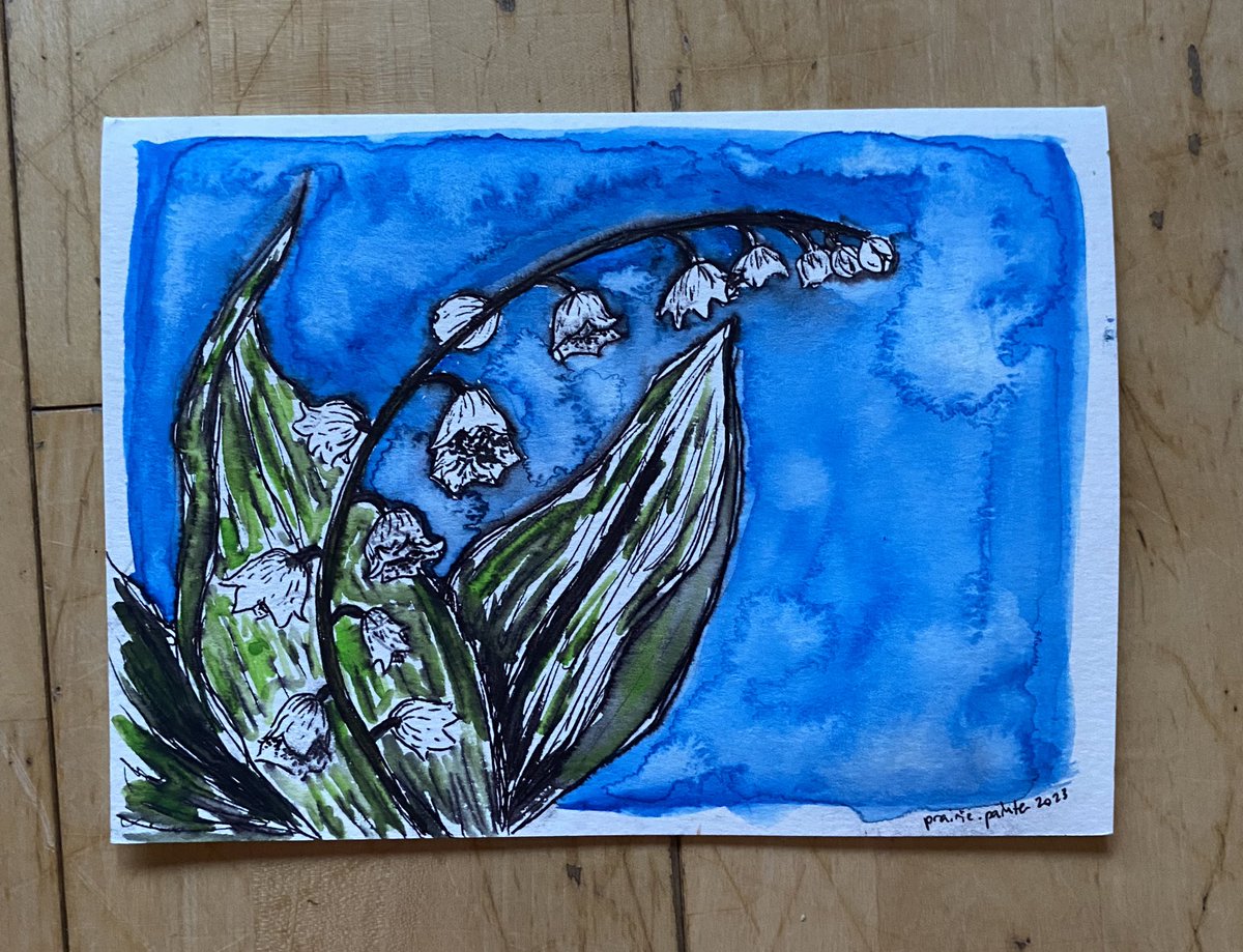 prairie_painter's tweet photo. lily of the valley (available on my website) #SmallBusiness #traditionalart #commisionsopen #watercolor #ArtistOnTwitter https://t.co/rOYoJGF74G
