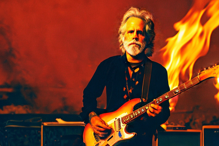ghostMethodsArt's tweet photo. #bobweir #wolfbros  Bobby Weir playing some flaming licks

#machinelearning #aiart #art #digitalart https://t.co/rCM6enzoxl