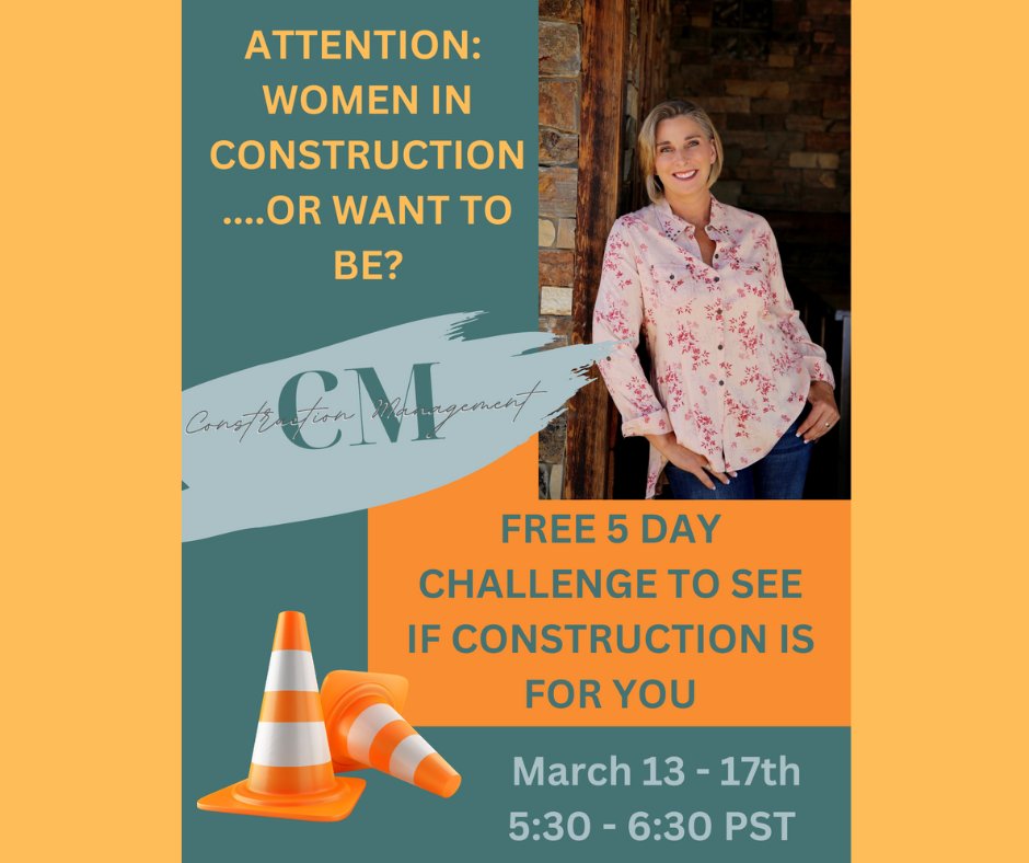 CoryThomasFisk's tweet photo. DON'T WAIT TO TRANSITION YOUR CAREER!
👷🚧CONSTRUCTION MANAGEMENT ACCELERATOR🚧👷
Register for the FREE
5 Day Construction Management Accelerator Challenge
March 13 - 17th 
5:30PM - 6:30PM PST
Learn what it takes to become a Construction Manager!
https://t.co/ctFuqmidVt https://t.co/kvzuHOIYAC