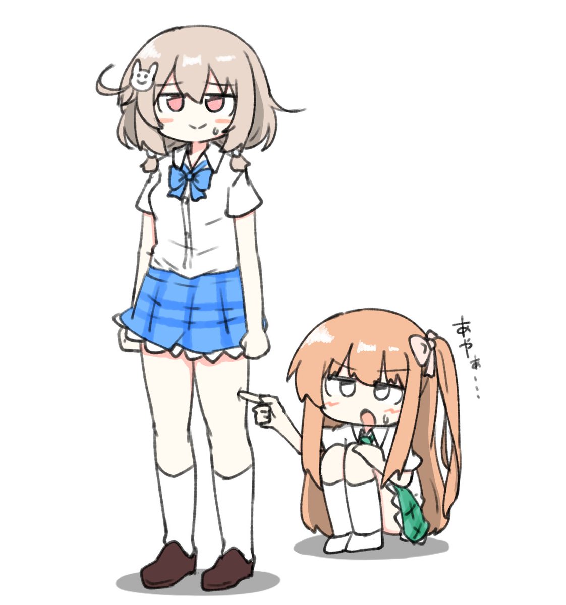 「つっつく朝比奈桃子ちゃん 」|かんゆのイラスト