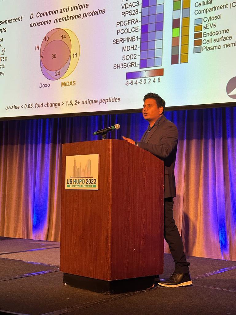 Sandip_K_Patel's tweet photo. Thanks to #USHUPO2023 for  the opportunity to talk about my research.
#aging #exosomes #proteomics #fun https://t.co/IBQYW7a08I