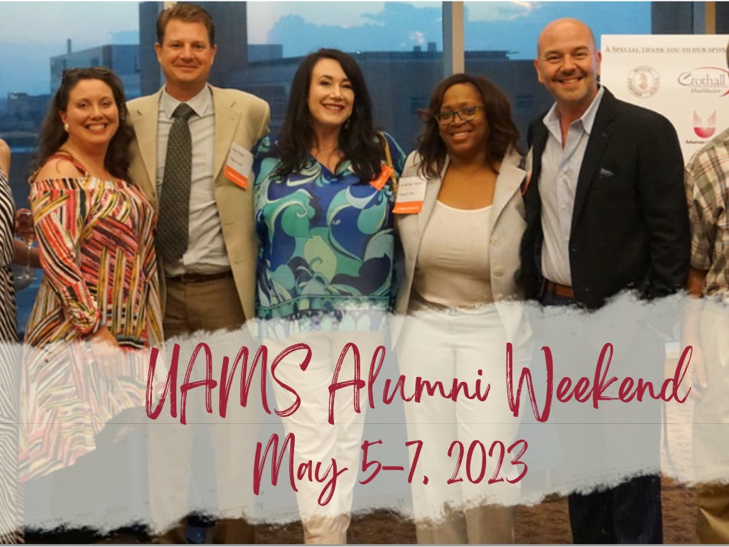 UAMS Alumni Weekend will be here before you know it, and we can't wait to see you and your classmates this summer! Register today to receive $10 off by March 31! bit.ly/3J7XB1R @uamshealth @UAMS_COM @UAMS_CON @UAMS_COPH
