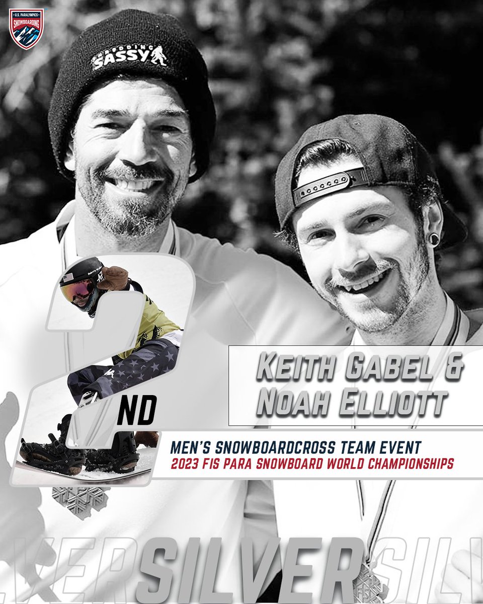 U.S. Paralympics Snowboarding (@usparasnowboard) on Twitter photo LET’S GO, <a href="/GabelKeith/">Keith Gabel</a> & <a href="/EllSendy/">Noah Elliott</a> ‼️
Team USA grabs a SILVER in the men’s snowboardcross team event.
#TeamUSA x #ShowTheWorld LET’S GO, <a href="/GabelKeith/">Keith Gabel</a> & <a href="/EllSendy/">Noah Elliott</a> ‼️
Team USA grabs a SILVER in the men’s snowboardcross team event.
#TeamUSA x #ShowTheWorld
