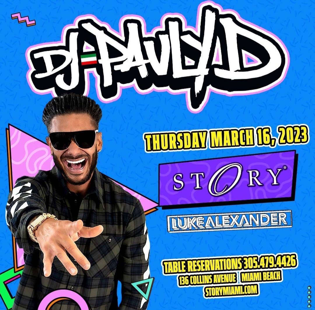 OHH YEAH MIAMI YEAH!!!
THURSDAY!!!

@DJPaulyD IS BACK 
TO TAKE OVER @STORYmiami !!

GRAB YOUR TIX NOW!!!
🚨🚨🚨🚨🚨🚨🚨🚨🚨🚨🚨