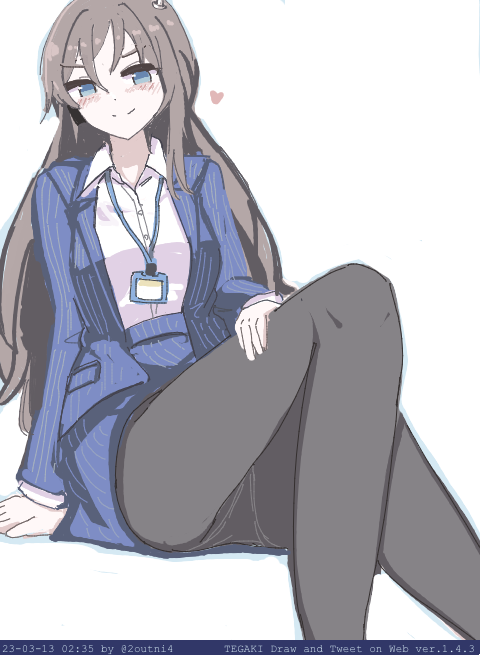 「足組みオフィスルック 青海川しゅか #駅メモファンアート #tegaki_dt 」|24のイラスト