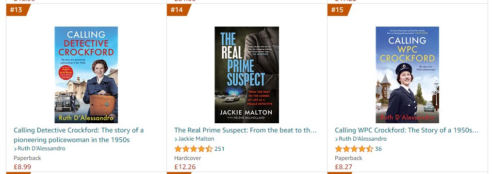 RuthDAlesWrites's tweet photo. My mum would be ecstatic if she knew she was shoulder to shoulder with #TheRealPrimeSuspect @Thursley in the Emergency Services bestsellers. She loved that series, and it encouraged her to tell her own experiences of being a woman detective. https://t.co/XUl8kAfS4I
