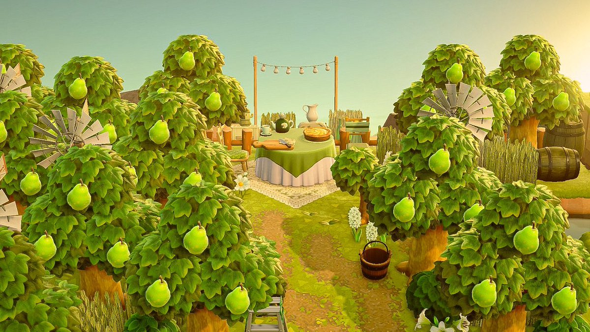 windcloverr's tweet photo. a pear orchard by the secret beach🍐🌳🥧 

~ inspired by @boiscrossing ~ 

#acnh #animalcrossing #animalcrossingnewhorizons #どうぶつの森 https://t.co/WvuE6Ruaay