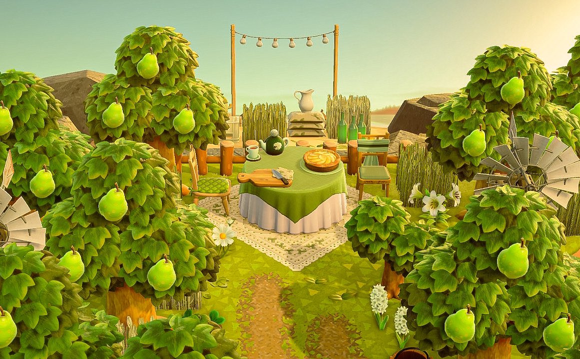 windcloverr's tweet photo. a pear orchard by the secret beach🍐🌳🥧 

~ inspired by @boiscrossing ~ 

#acnh #animalcrossing #animalcrossingnewhorizons #どうぶつの森 https://t.co/WvuE6Ruaay