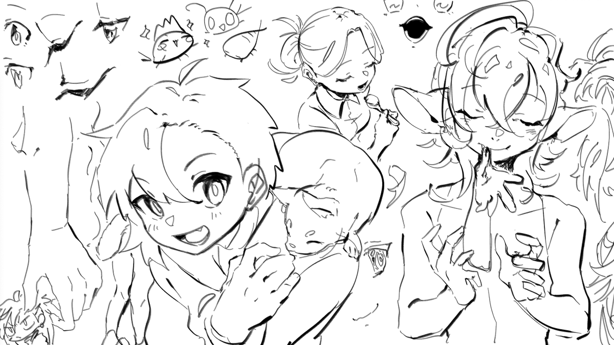 #絵師のペット紙魚ちゃん
丸っこい絵にもう自分で満足できてないなこれ 