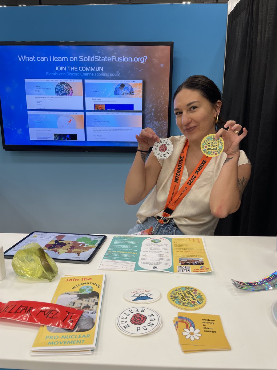 Thank you <a href="/StandUp4Nuclear/">Stand Up for Nuclear</a> for joining our team at #SXSW booth 739! #NewClearAir