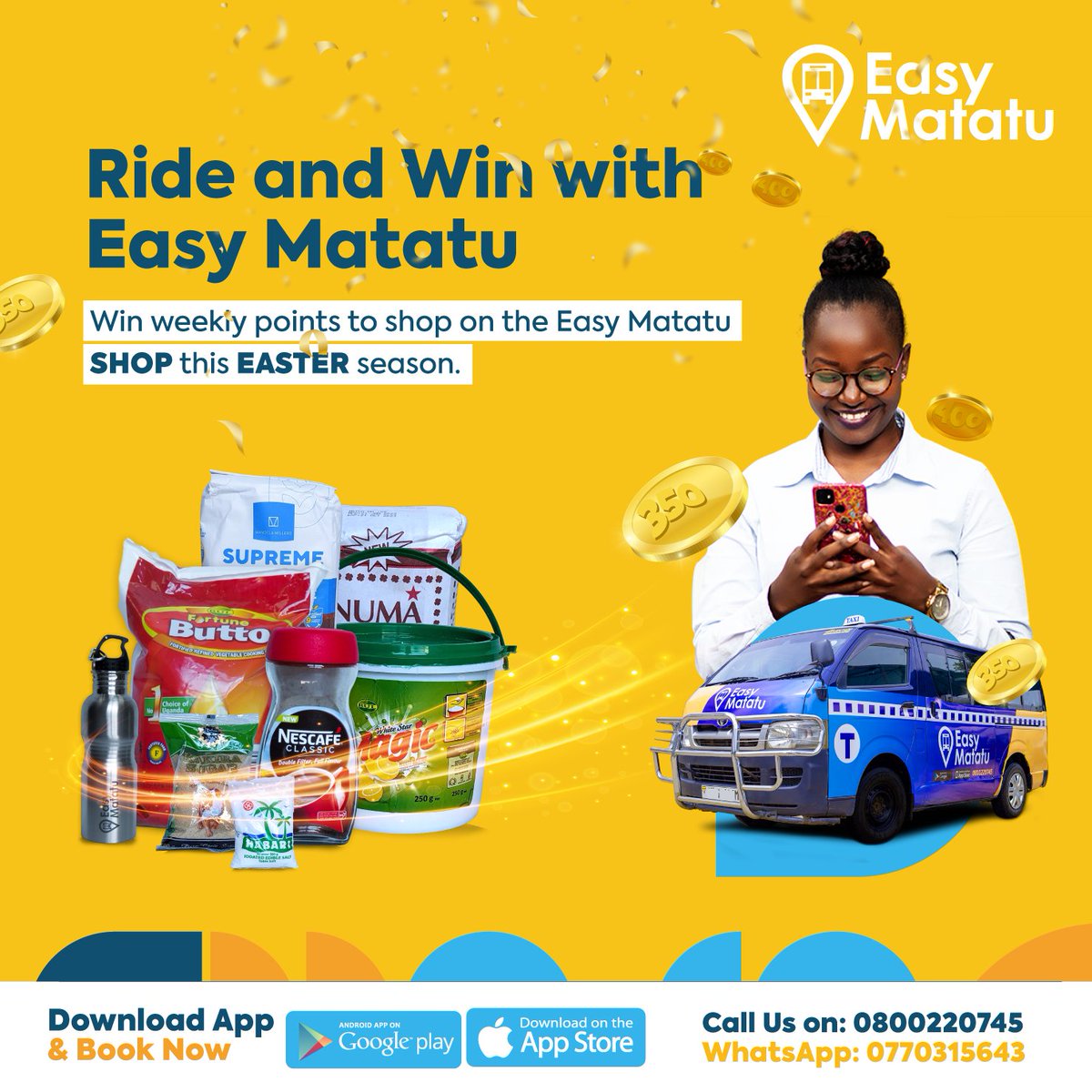 Mondays are for fresh starts. Get extra points to shop on the Easy Matatu shop all week long when you book rides on Easy Matatu! Start booking now! &gt;applink.easymatatu.com/march23bookings
