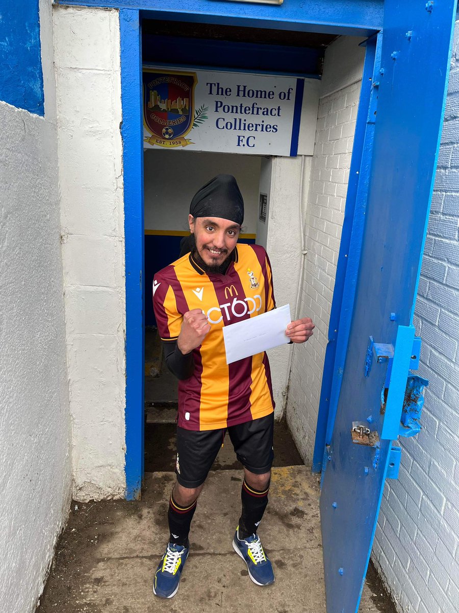 Well done to Harvinder, who has been chosen to play for the England Mencap team in the home Internationals in July against Scotland Wales Northern Ireland and Jersey! 🤎🧡#BradfordCityDFC
#bantamsfamily
#englandmemcap