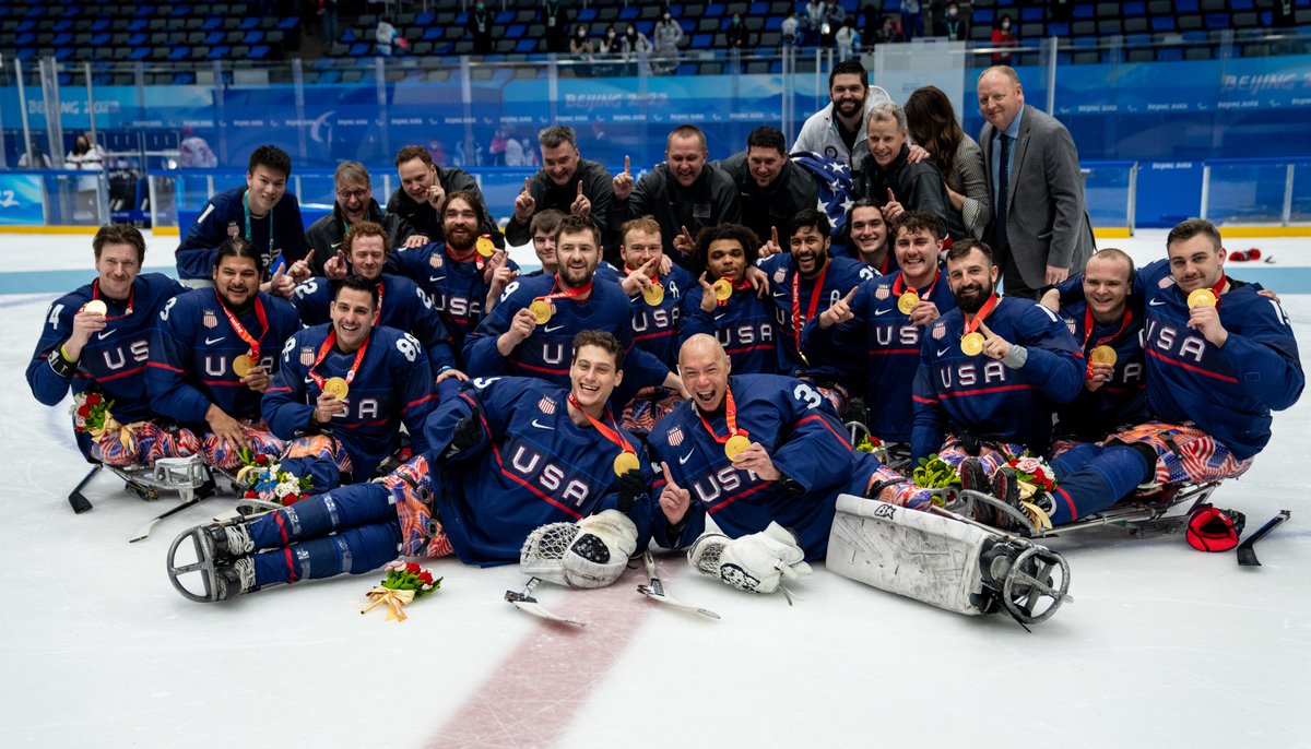 usahockey's tweet photo. One year ago today, the U.S. Paralympic Sled Hockey Team captured an unprecedented fourth-straight gold medal🥇 https://t.co/7JTymydchm