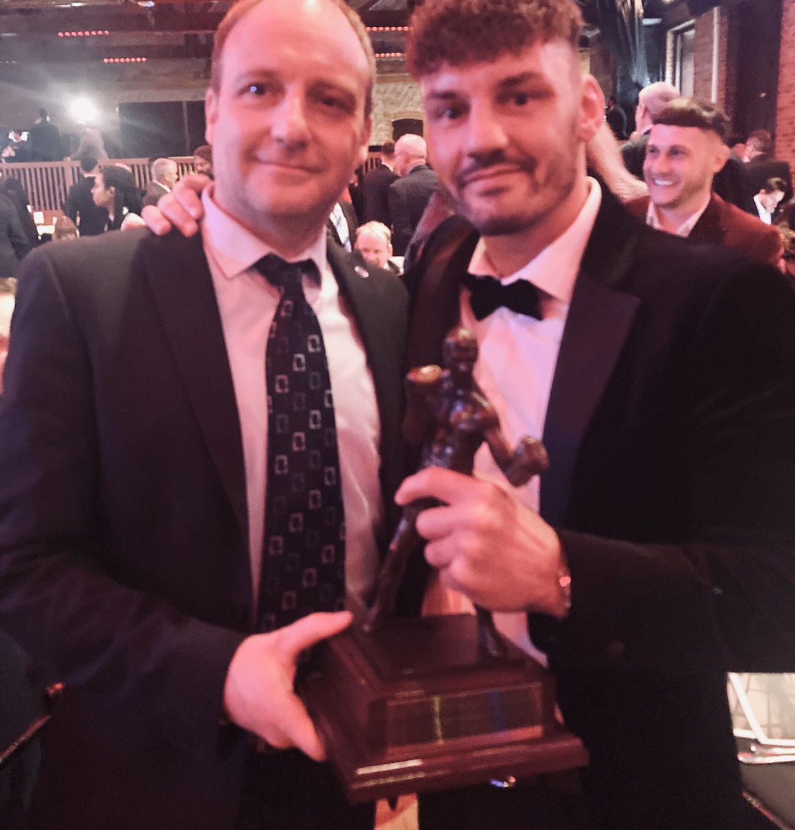 DannyBoyFrost's tweet photo. Exactly one year today @itsLeighWood and Michael Conlan took part in a classic in Nottingham. Today in London, they’re both picked up the BBBofC award for the fight of the year. Congrats both 🏆👏🏼👏🏼 https://t.co/n9Fc8yrhDi
